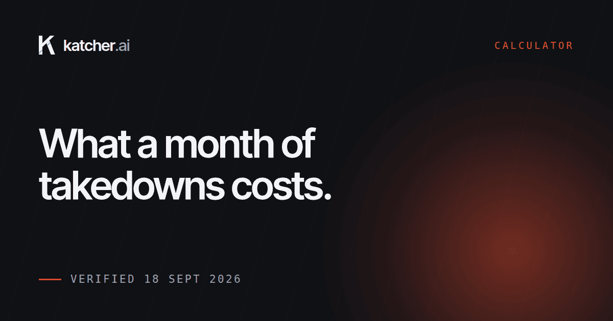 A cost table comparing what a month of takedowns costs at one, ten and a hundred stores